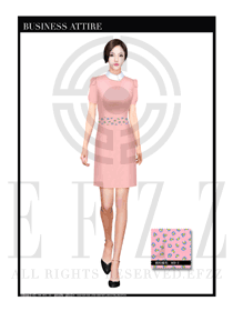 粉紅色短袖修身顯瘦款按摩技師制服設計圖1390