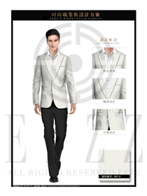卡其色修身男職業(yè)裝西服款式設(shè)計圖410