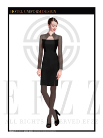 時尚性感長裙款中餐迎賓服裝款式設計圖805