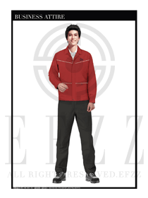 淺紅色長袖男款4S店春秋工程服制服設(shè)計圖1165