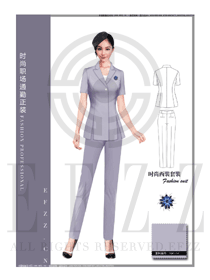 新款淺灰色女款專賣店營業員服裝款式圖1555
