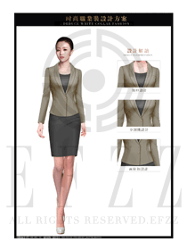 原創(chuàng)設(shè)計(jì)灰色女款酒店大堂經(jīng)理服裝款式圖1128