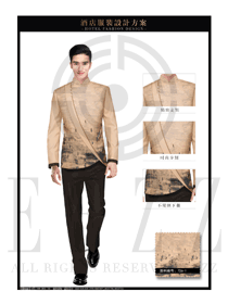 新款米色男款中餐服務員服裝款式圖1897