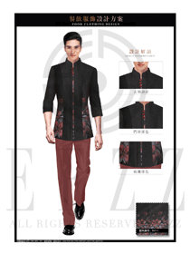 新中式修身男款中餐服務(wù)員制服設(shè)計圖1914