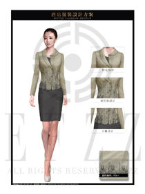 新款淺黃色女款中餐服務(wù)員制服設(shè)計圖1964