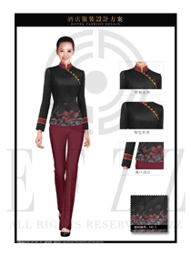 黑色女款中餐服務員制服設計圖1982