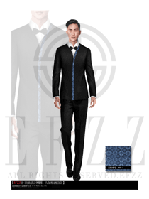 時尚黑色長袖男款西餐服務員制服設計圖471