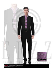 原創制服設計黑色男款酒店大堂服裝款式圖653
