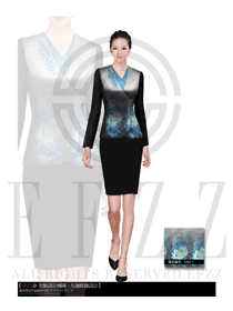 原創制服設計淺灰色女款酒店大堂服裝款式圖658