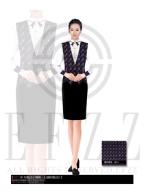 原創制服設計馬甲款西餐服務員服裝款式圖139