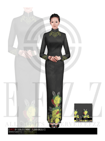 時(shí)尚黑色旗袍款中餐迎賓服裝款式圖655