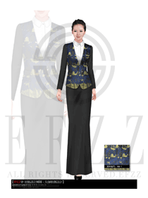 時尚女款酒店西餐廳咨客服裝款式效果圖487