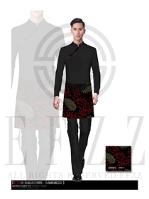 原創(chuàng)制服設計黑色男款中餐傳菜員服裝款式圖148