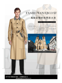 新款卡其色男裝大衣服裝款式圖105
