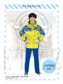 時尚黃色男款學生服校服款式設計圖016