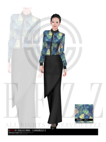 時尚長袖女款西餐服務員制服設計圖1055