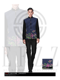 長袖男款中餐服務(wù)員制服設(shè)計圖1064