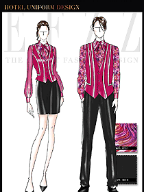 時尚男女馬甲款夜總會KTV服務(wù)員制服設(shè)計圖604