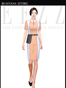 卡其色連衣裙款時尚促銷服服裝款式圖1003