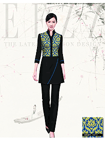 原創制服設計女款圍裙款酒店民族特色服裝款式圖183