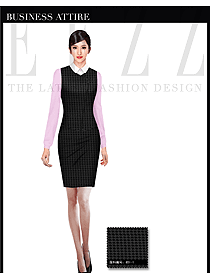 原創設計黑色小千鳥格女職業裝馬夾服裝款式圖333