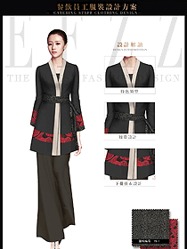 新款長袖女款中餐迎賓服裝款式效果圖872
