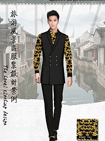 時尚馬甲款西餐服務員制服設計圖1278