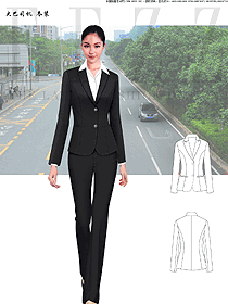 時尚黑色女款大巴司機服裝款式圖173