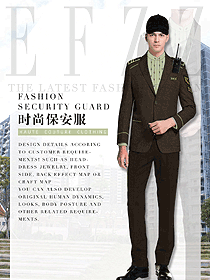 深棕色長袖男款保安服西裝服裝款式圖083