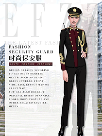 時尚長袖女款獵裝保安制服款式設計圖335