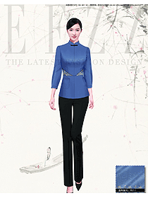 淺藍色女款款民族特色酒店服裝款式圖212