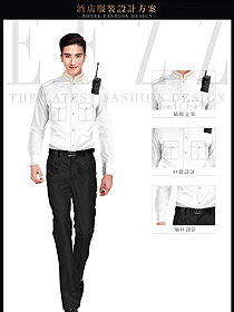 原創制服設計白色男款長袖保安服設計圖409