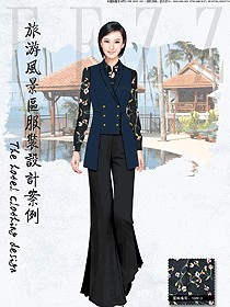 新款長(zhǎng)袖女款西餐服務(wù)員服裝款式圖1306