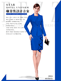 新款深藍(lán)色女秋冬職業(yè)裝制服設(shè)計(jì)圖1557