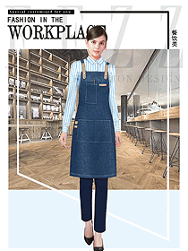 時尚長圍裙款快餐廳服裝款式設計圖301