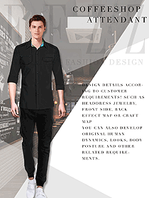 長袖男款快餐廳服裝款式設計圖307