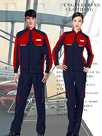 原創制服設計長袖春秋工程服款式效果圖1242