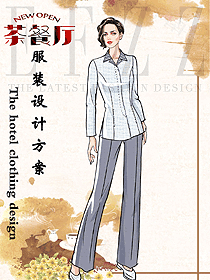 原創制服設計女款服務員服裝款式圖338