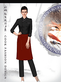 時尚女款廚師服款式設計圖476