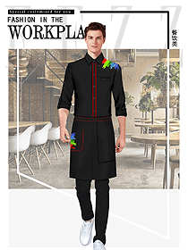 時尚黑色男款快餐廳服裝款式設計圖357