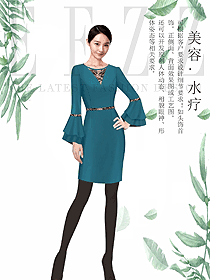 時尚女款SPA水療會所咨客制服設(shè)計(jì)圖492