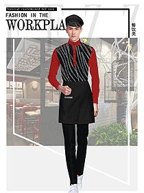 原創(chuàng)制服設(shè)計(jì)男款服務(wù)員服裝款式圖386