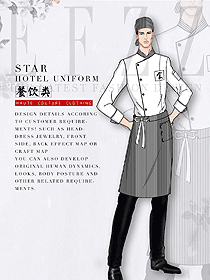 時尚白色男款廚師服款式設計圖485