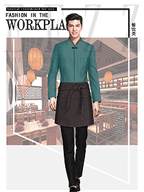 時尚長袖男款快餐廳服裝款式設計圖399