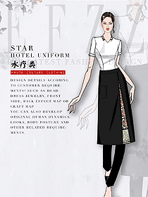 時尚短袖女款美容技師制服設(shè)計圖771