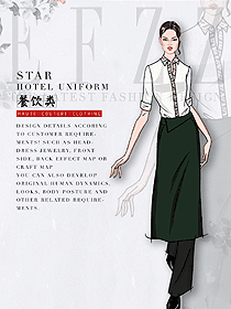 原創(chuàng)制服設計女款中餐服務員服裝款式圖2106