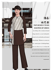 時尚男款美容技師制服設計圖774