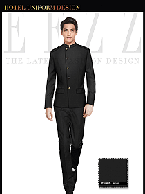 黑色男款酒店門童服裝款式圖1124