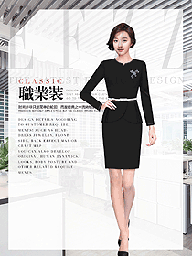 原創制服設計黑色女職業裝夏裝款式圖894
