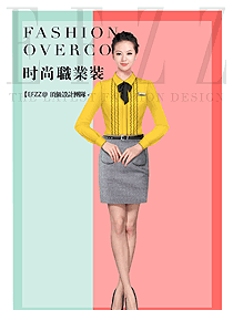 原創制服設計女職業裝長袖襯衫款式圖350